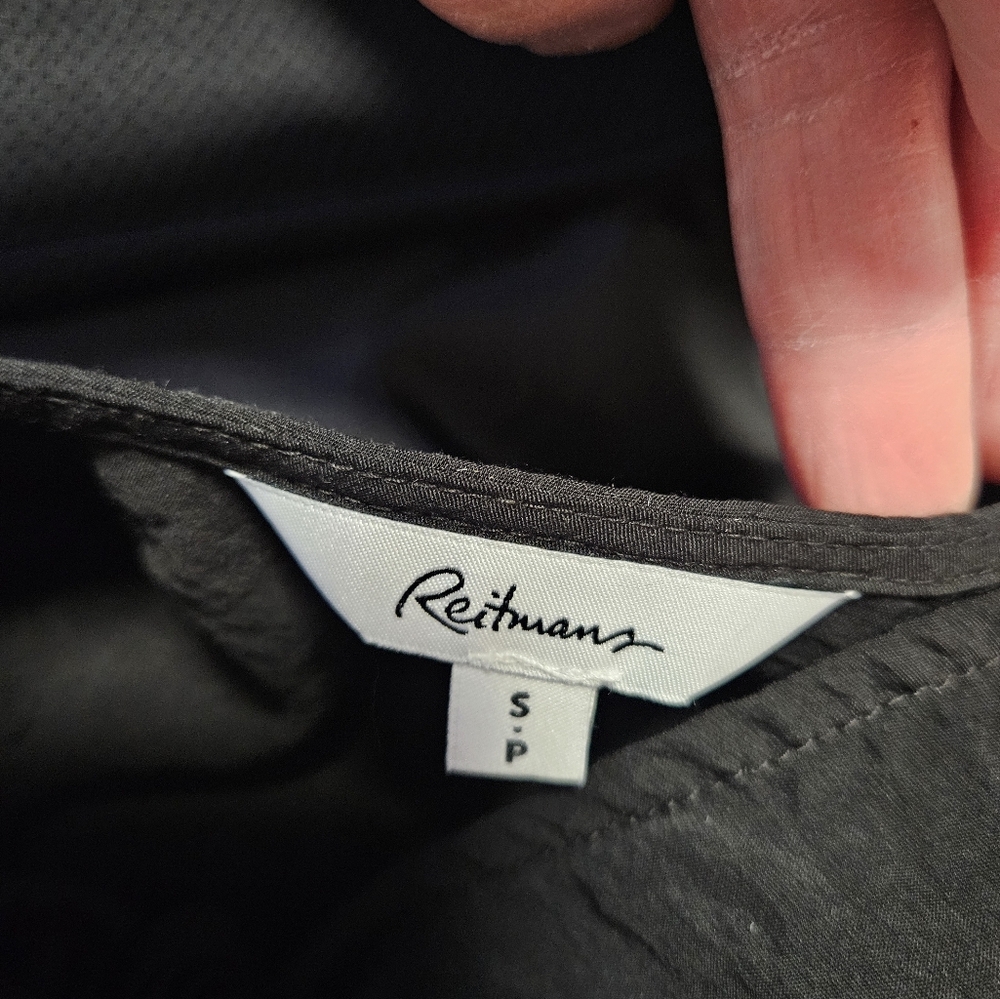Reitman's Ebow-Sleeve V-Neck Blouse with Self-Tie Closure Small Size - Picture 9 of 12
